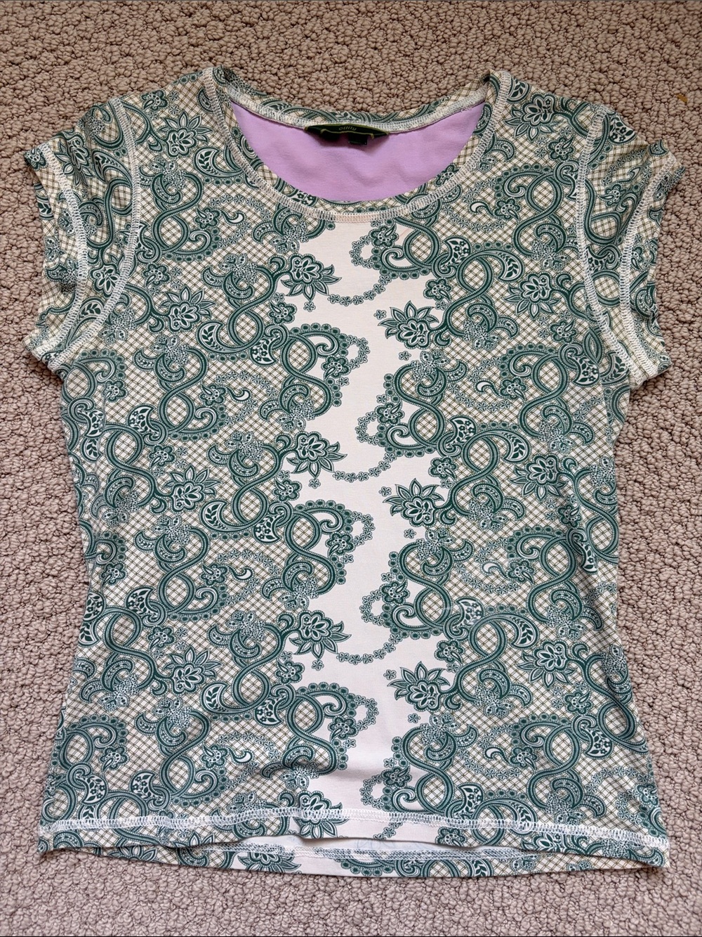 Oilily Teal Paisley Short Sleeve Tee